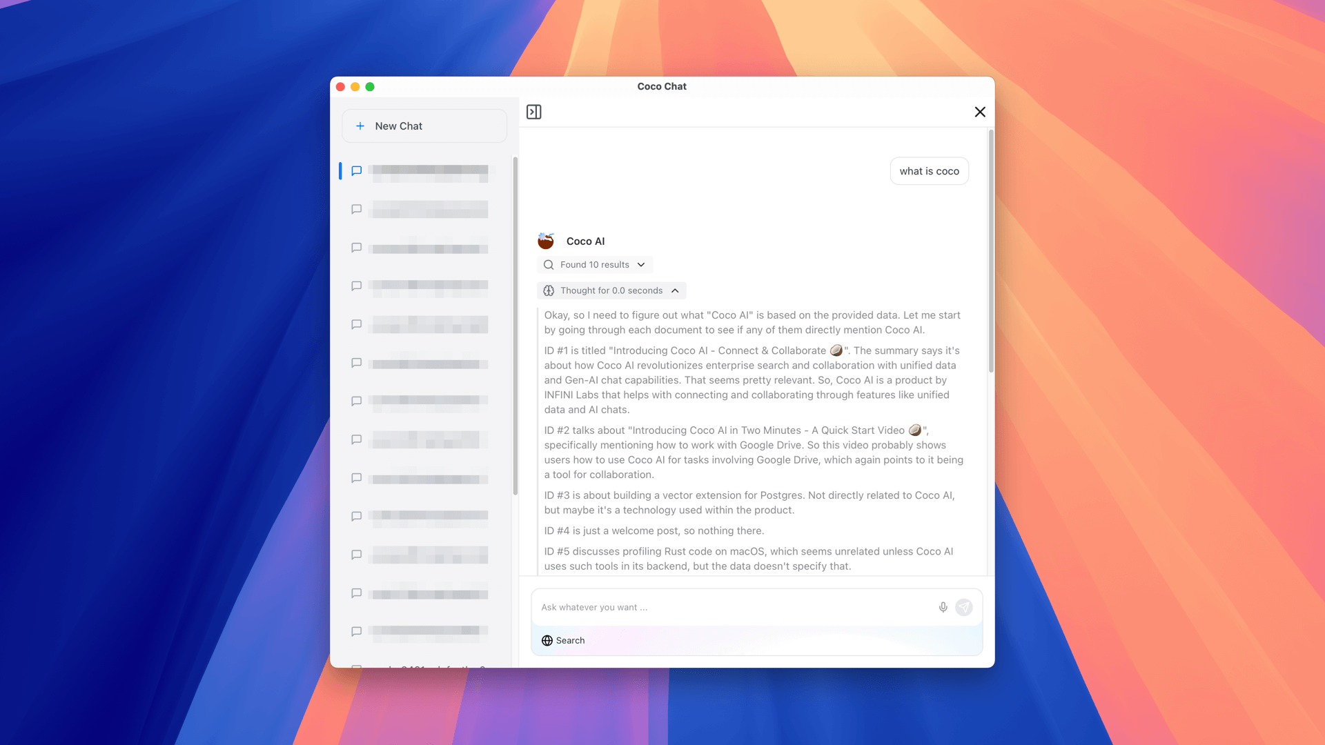 Chat History View
